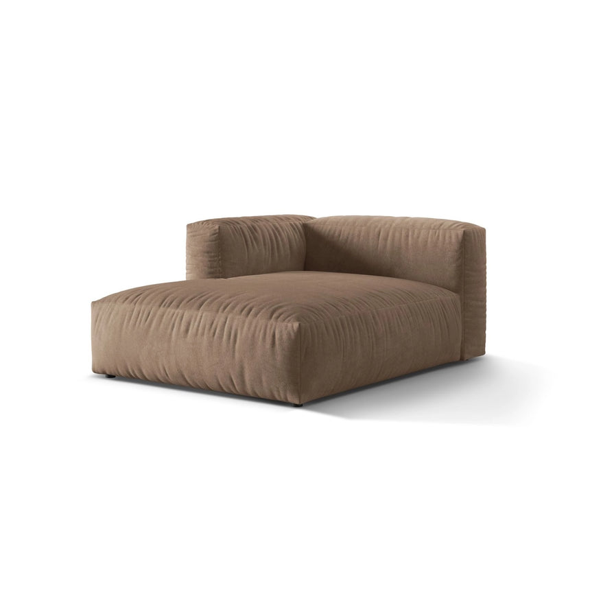 Martina Modulares Sofa Sitzelement, Linke Seite, aus Samt in Dunkelbeige (Vogue 3), 176x120 cm von Micadoni – Bild 3