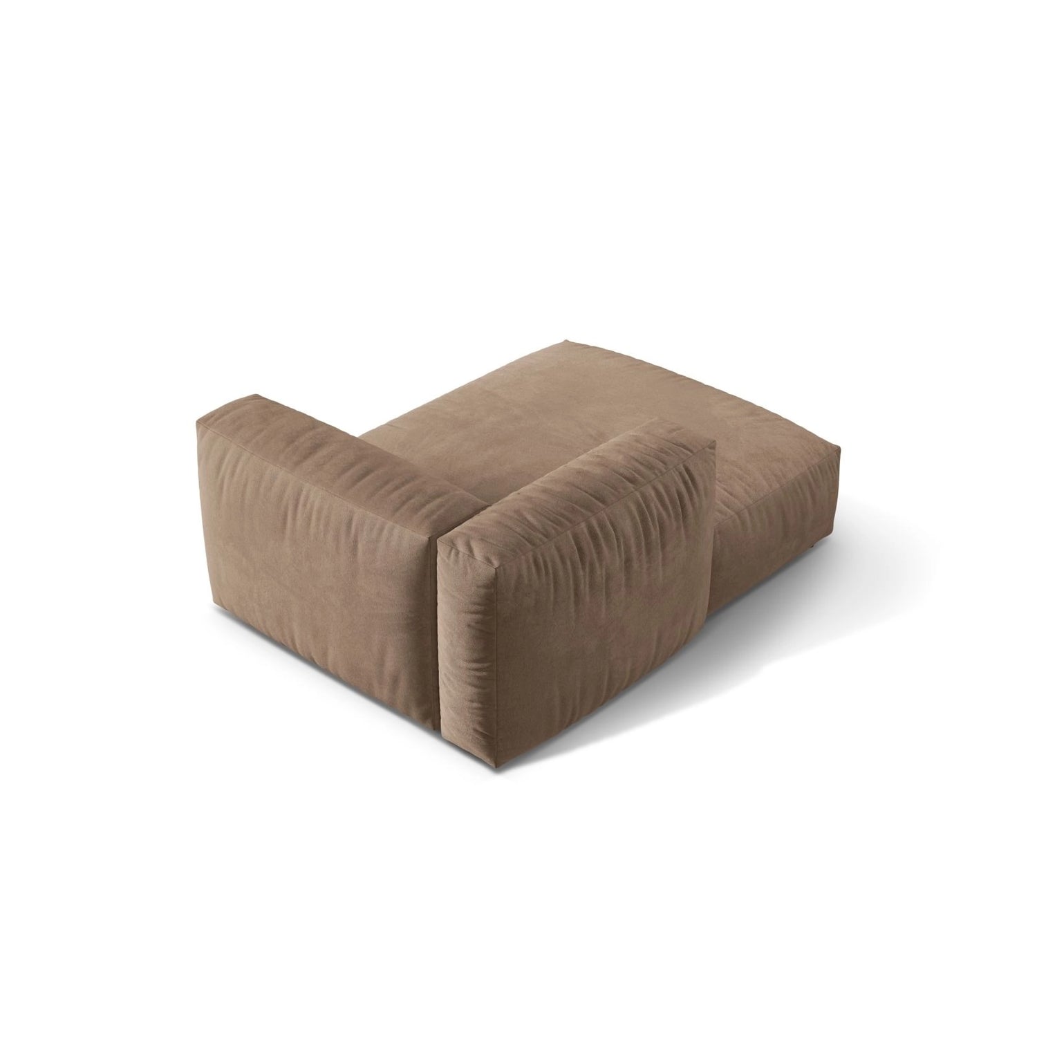 Martina Modulares Sofa Sitzelement, Linke Seite, aus Samt in Dunkelbeige (Vogue 3), 176x120 cm von Micadoni – Bild 4
