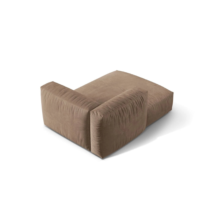 Martina Modulares Sofa Sitzelement, Linke Seite, aus Samt in Dunkelbeige (Vogue 3), 176x120 cm von Micadoni – Bild 4