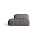 Martina Modulares Sofa Sitzelement, Linke Seite, aus Samt in Grau (Vogue 15), 133x106 cm von Micadoni – Bild 1