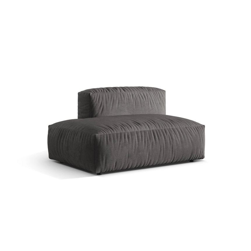 Martina Modulares Sofa Sitzelement, Linke Seite, aus Samt in Grau (Vogue 15), 133x106 cm von Micadoni – Bild 3