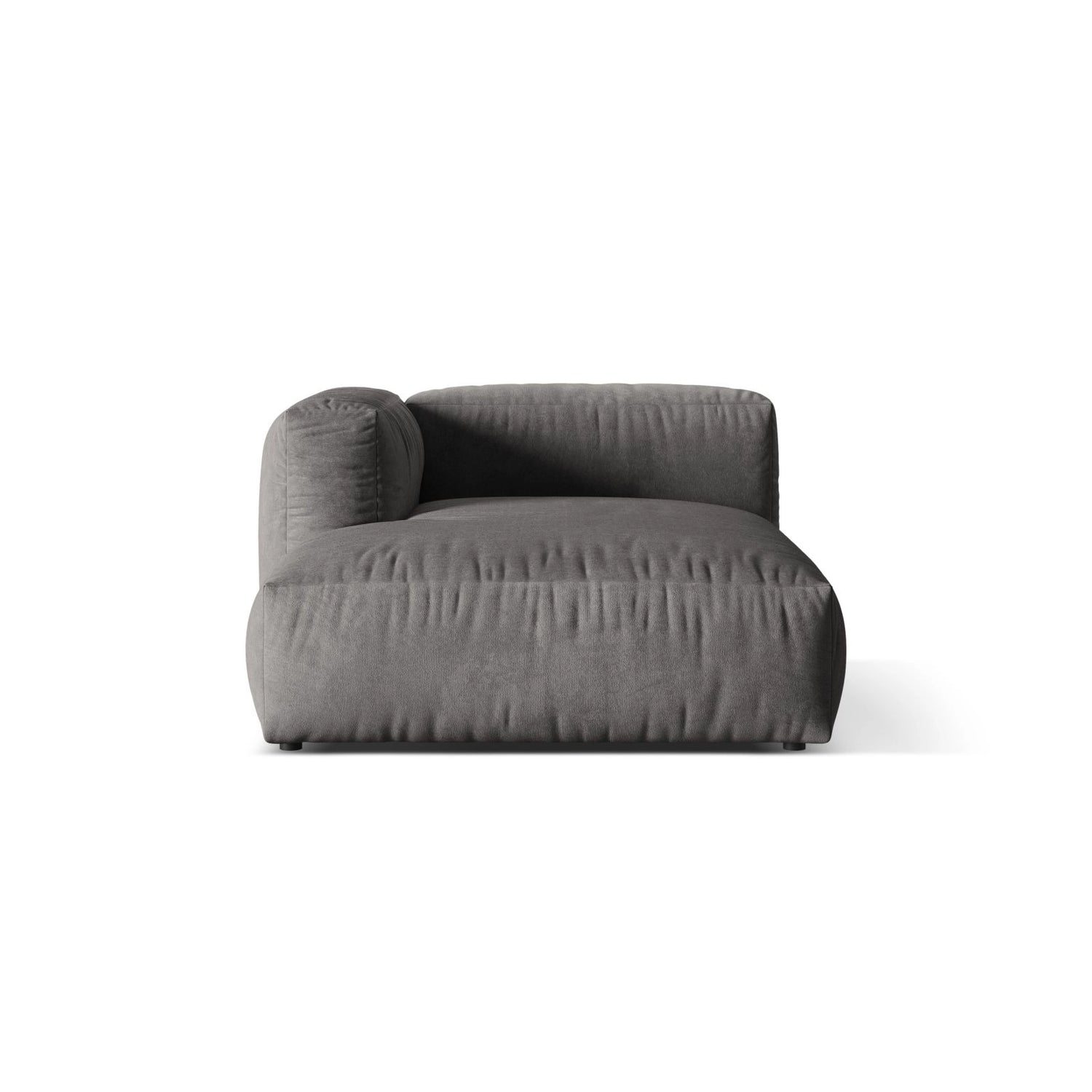 Martina Modulares Sofa Sitzelement, Linke Seite, aus Samt in Grau (Vogue 15), 176x120 cm von Micadoni – Bild 1