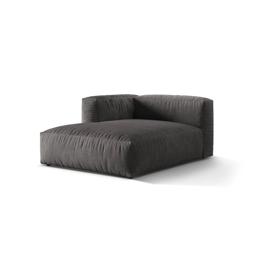 Martina Modulares Sofa Sitzelement, Linke Seite, aus Samt in Grau (Vogue 15), 176x120 cm von Micadoni – Bild 3