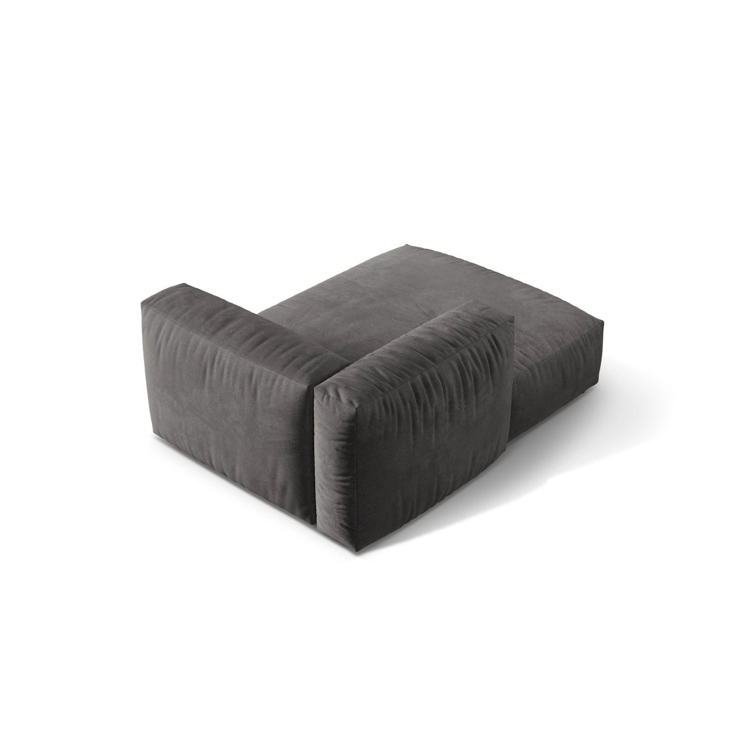 Martina Modulares Sofa Sitzelement, Linke Seite, aus Samt in Grau (Vogue 15), 176x120 cm von Micadoni – Bild 4