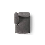 Martina Modulares Sofa Sitzelement, Linke Seite, aus Samt in Grau (Vogue 15), 176x120 cm von Micadoni – Bild 5
