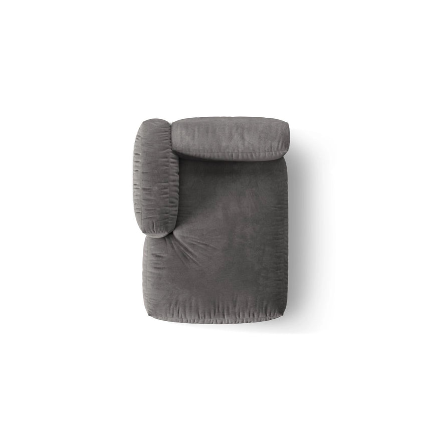 Martina Modulares Sofa Sitzelement, Linke Seite, aus Samt in Grau (Vogue 15), 176x120 cm von Micadoni – Bild 5