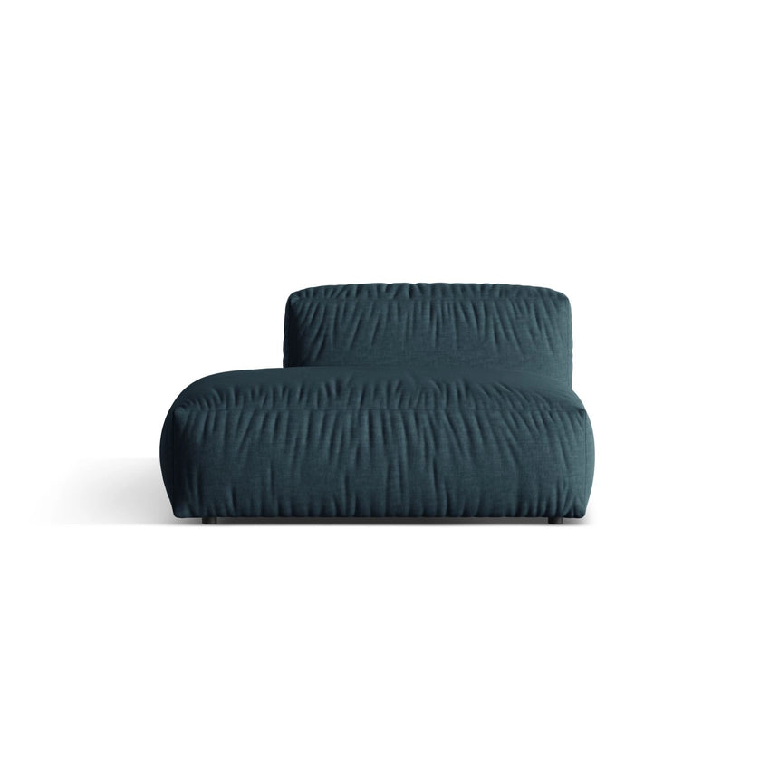 Martina Modulares Sofa Sitzelement, Linke Seite, aus Strukturierter Stoff in Blau Jeans (Boston Ocean), 133x106 cm von Micadoni – Bild 1