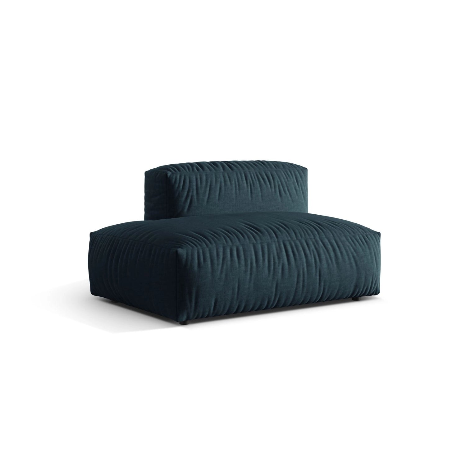 Martina Modulares Sofa Sitzelement, Linke Seite, aus Strukturierter Stoff in Blau Jeans (Boston Ocean), 133x106 cm von Micadoni – Bild 3