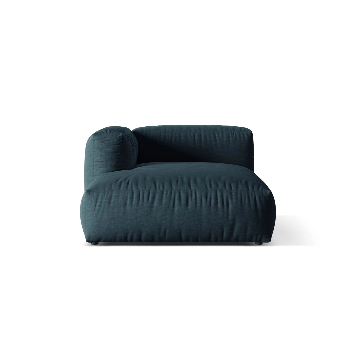 Martina Modulares Sofa Sitzelement, Linke Seite, aus Strukturierter Stoff in Blau Jeans (Boston Ocean), 176x120 cm von Micadoni – Bild 1
