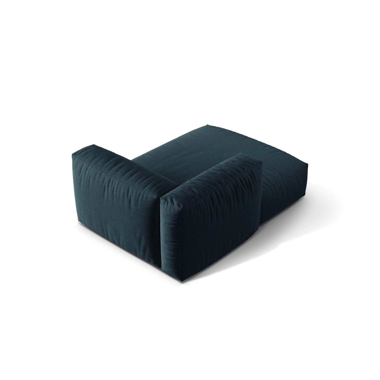 Martina Modulares Sofa Sitzelement, Linke Seite, aus Strukturierter Stoff in Blau Jeans (Boston Ocean), 176x120 cm von Micadoni – Bild 4