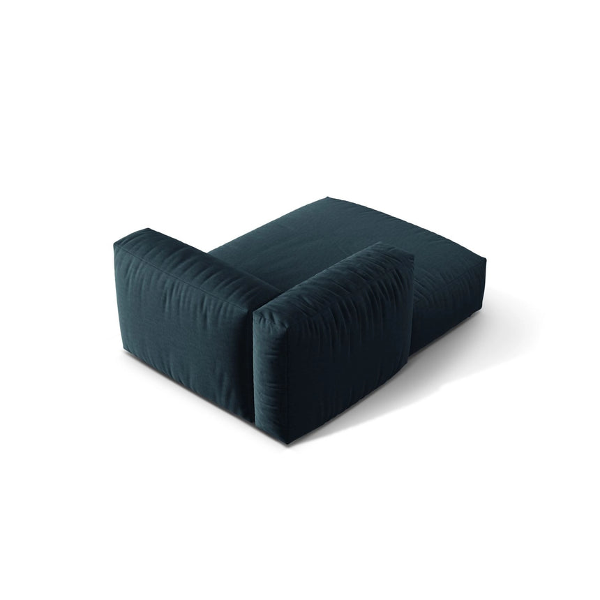 Martina Modulares Sofa Sitzelement, Linke Seite, aus Strukturierter Stoff in Blau Jeans (Boston Ocean), 176x120 cm von Micadoni – Bild 4