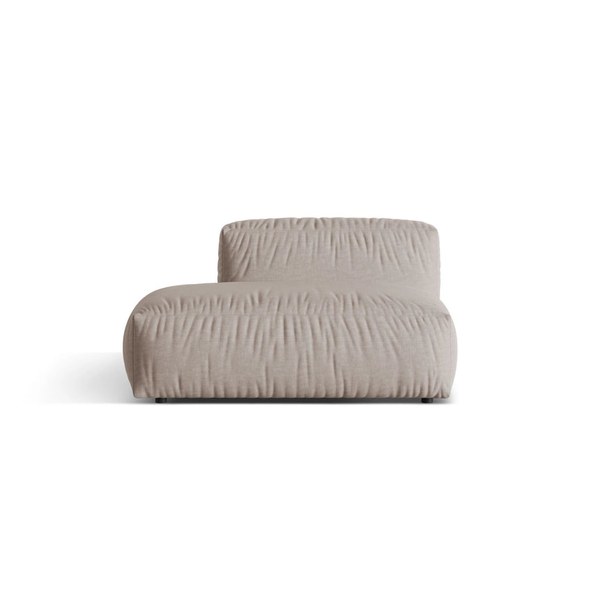 Martina Modulares Sofa Sitzelement, Linke Seite, aus Strukturierter Stoff in Dunkelbeige (Boston Trufa), 133x106 cm von Micadoni – Bild 1
