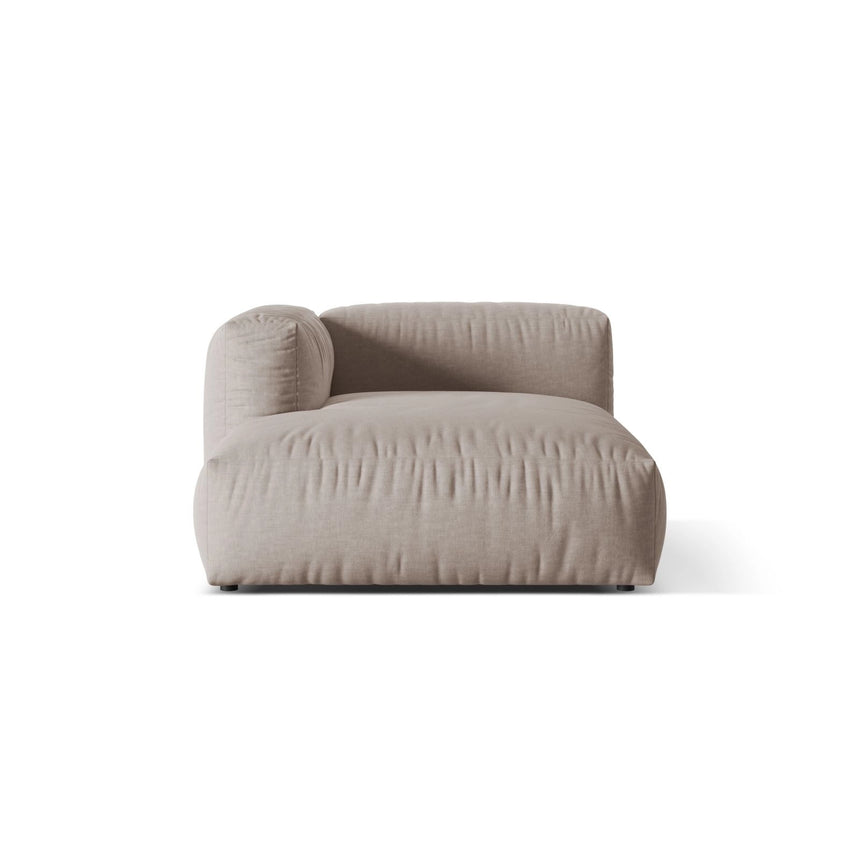 Martina Modulares Sofa Sitzelement, Linke Seite, aus Strukturierter Stoff in Dunkelbeige (Boston Trufa), 176x120 cm von Micadoni – Bild 1