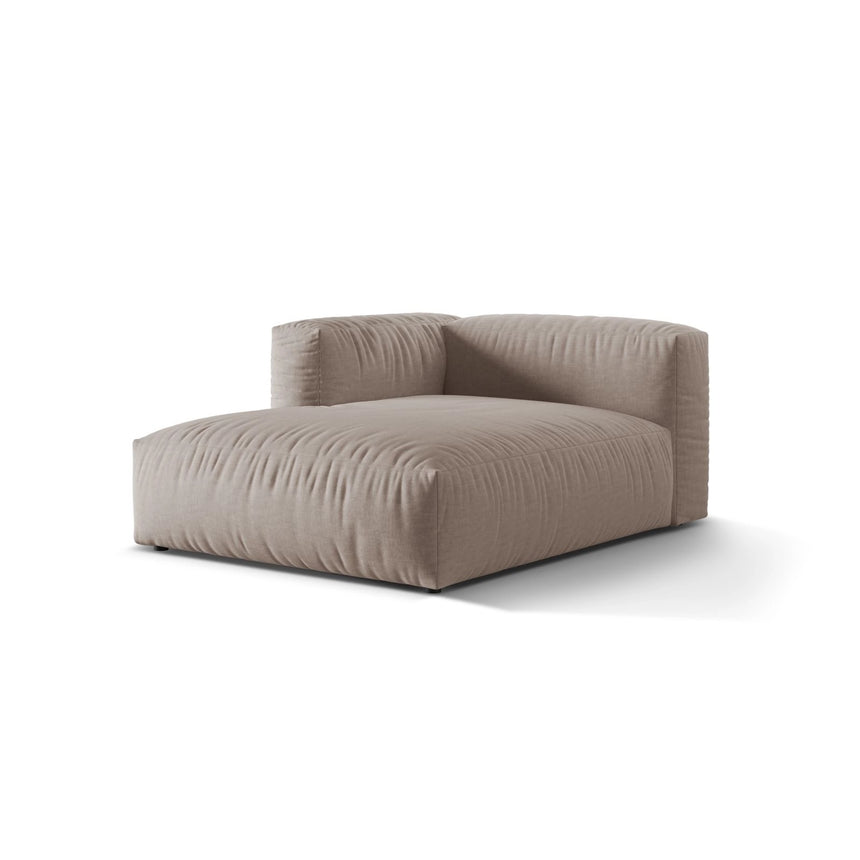 Martina Modulares Sofa Sitzelement, Linke Seite, aus Strukturierter Stoff in Dunkelbeige (Boston Trufa), 176x120 cm von Micadoni – Bild 3