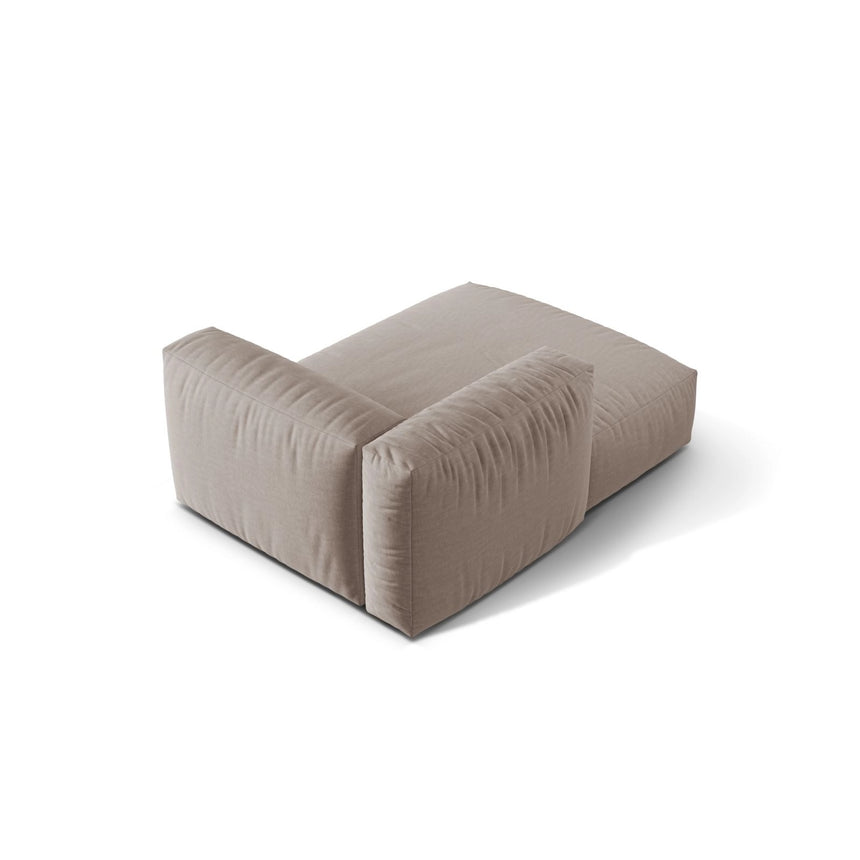 Martina Modulares Sofa Sitzelement, Linke Seite, aus Strukturierter Stoff in Dunkelbeige (Boston Trufa), 176x120 cm von Micadoni – Bild 4