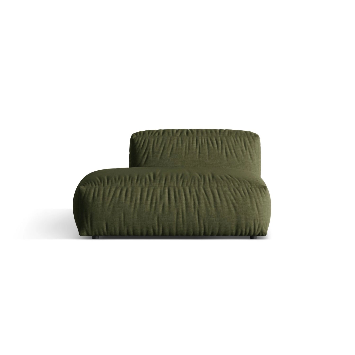 Martina Modulares Sofa Sitzelement, Linke Seite, aus Strukturierter Stoff in Grün (Boston Forest), 133x106 cm von Micadoni – Bild 1