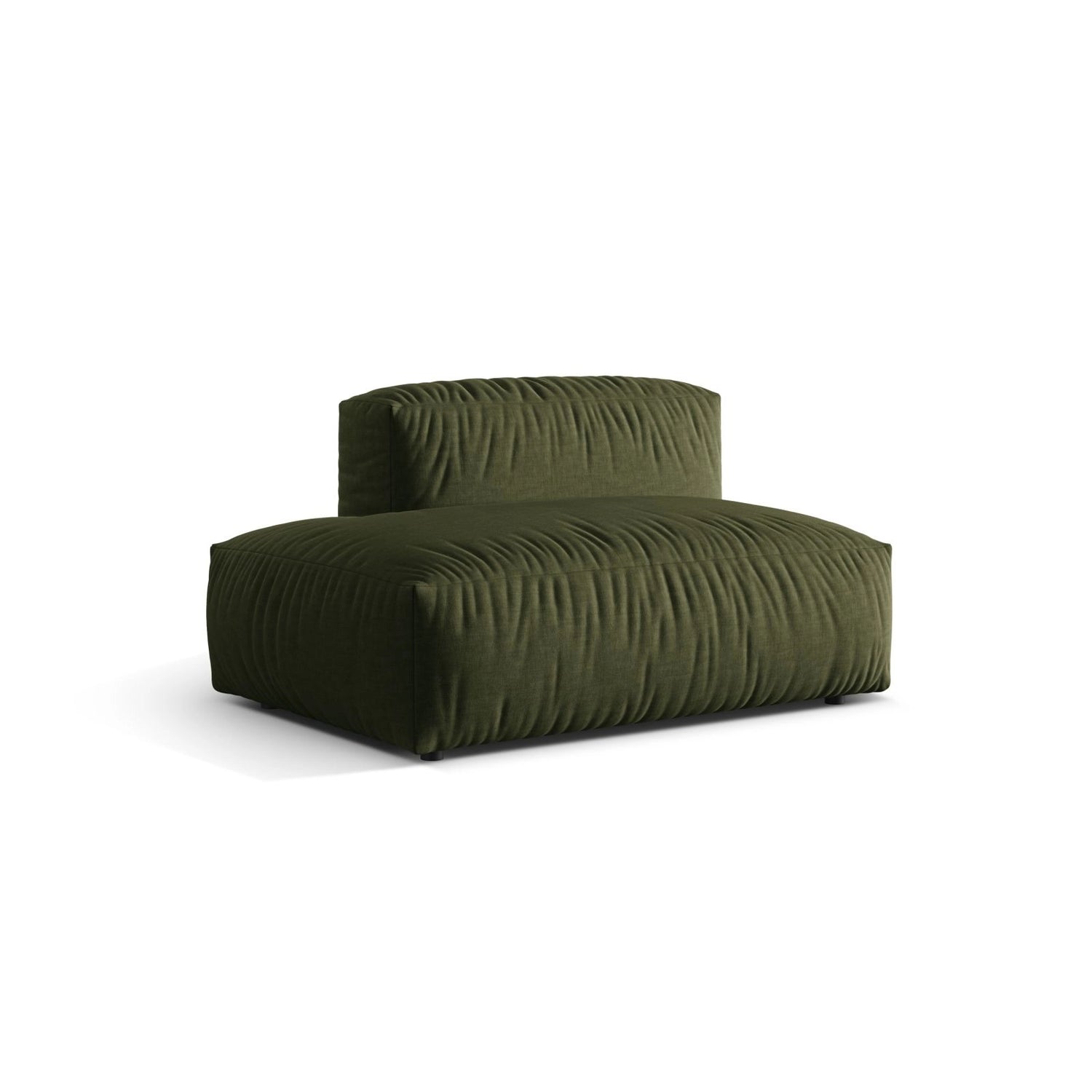 Martina Modulares Sofa Sitzelement, Linke Seite, aus Strukturierter Stoff in Grün (Boston Forest), 133x106 cm von Micadoni – Bild 3