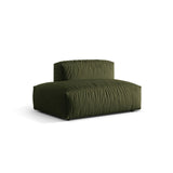 Martina Modulares Sofa Sitzelement, Linke Seite, aus Strukturierter Stoff in Grün (Boston Forest), 133x106 cm von Micadoni – Bild 3