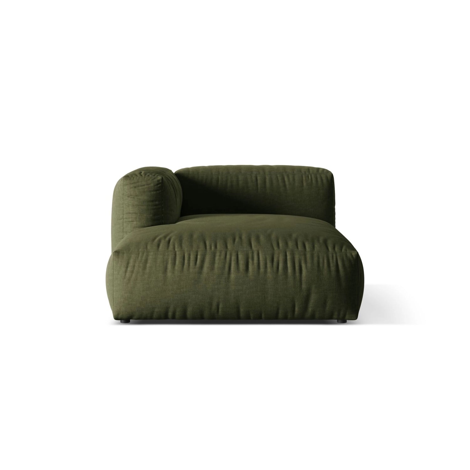 Martina Modulares Sofa Sitzelement, Linke Seite, aus Strukturierter Stoff in Grün (Boston Forest), 176x120 cm von Micadoni – Bild 1