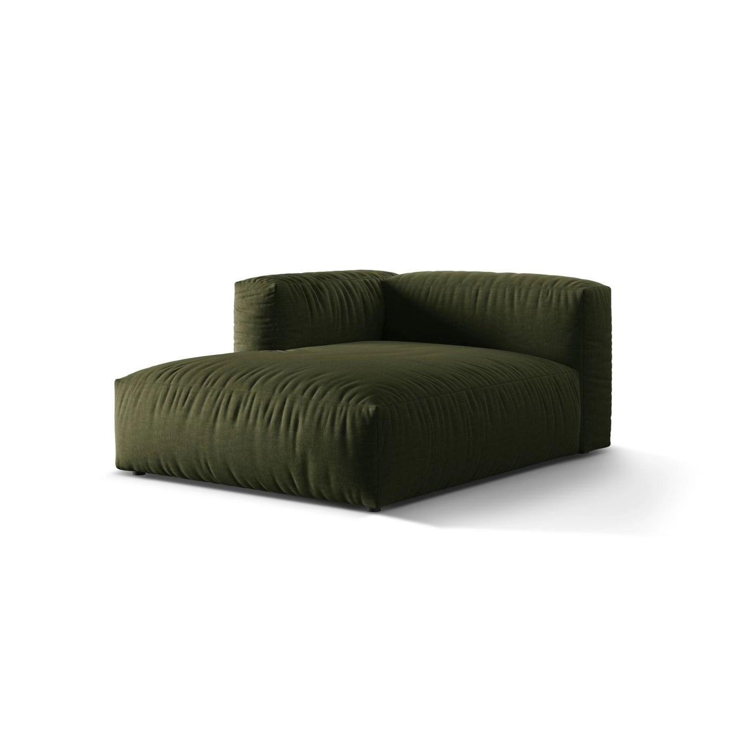 Martina Modulares Sofa Sitzelement, Linke Seite, aus Strukturierter Stoff in Grün (Boston Forest), 176x120 cm von Micadoni – Bild 3