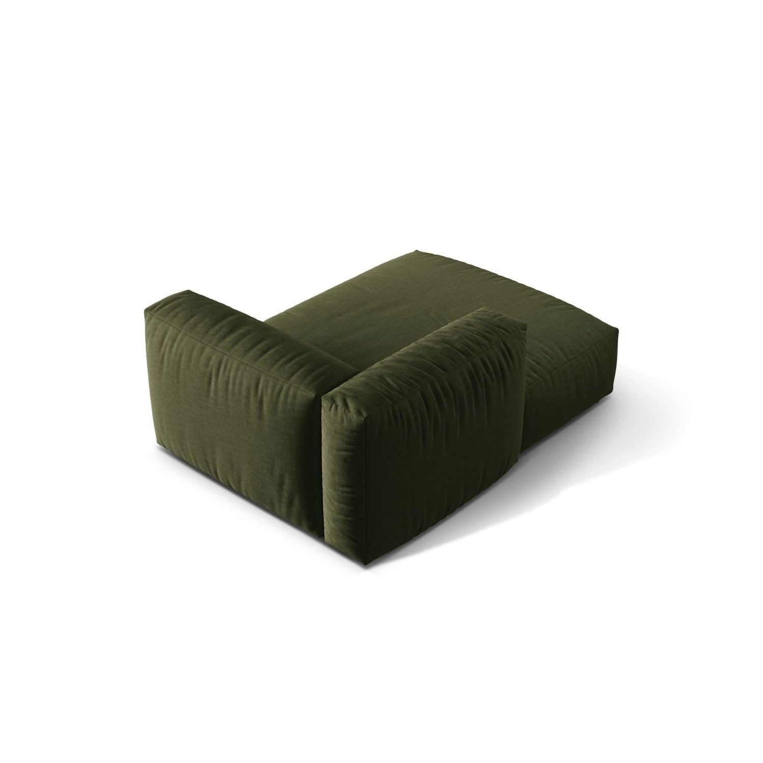 Martina Modulares Sofa Sitzelement, Linke Seite, aus Strukturierter Stoff in Grün (Boston Forest), 176x120 cm von Micadoni – Bild 4