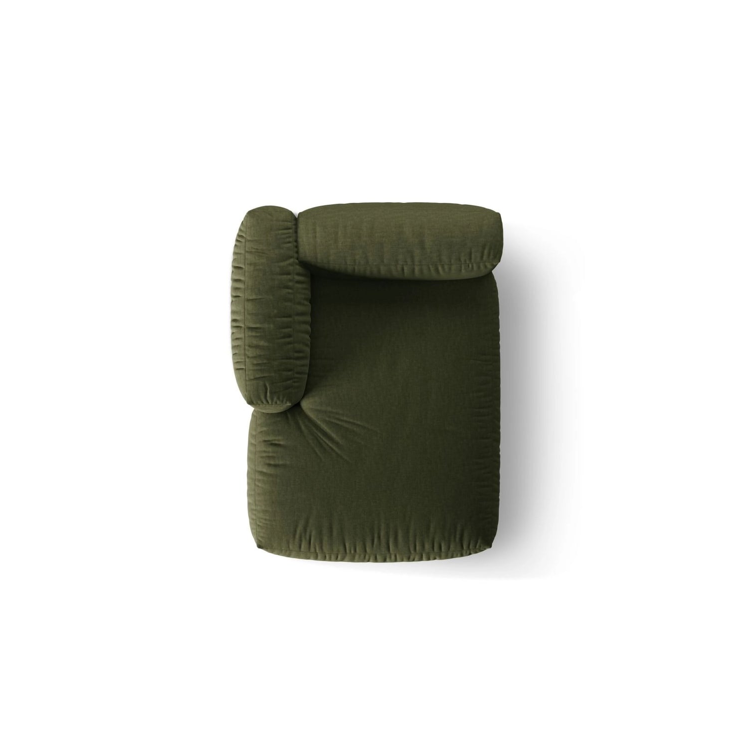 Martina Modulares Sofa Sitzelement, Linke Seite, aus Strukturierter Stoff in Grün (Boston Forest), 176x120 cm von Micadoni – Bild 5