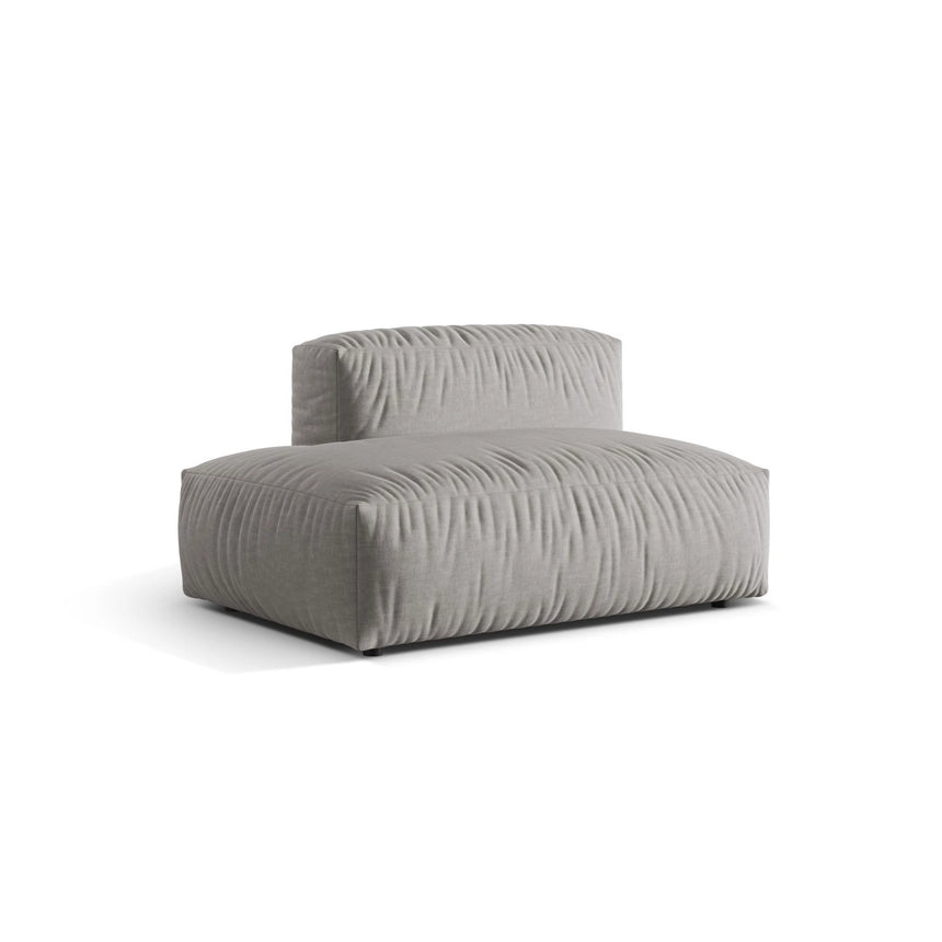 Martina Modulares Sofa Sitzelement, Linke Seite, aus Strukturierter Stoff in Hellgrau (Boston Light Grey), 133x106 cm von Micadoni – Bild 3