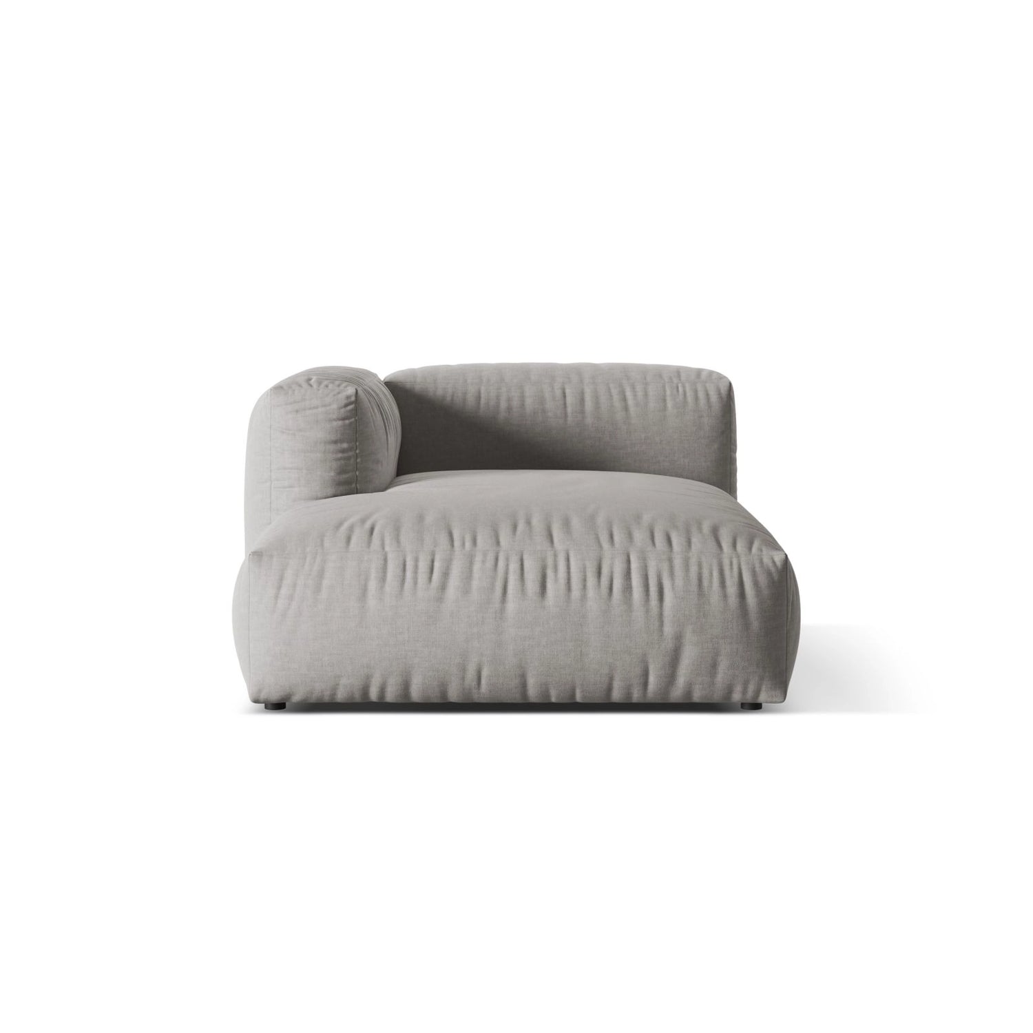 Martina Modulares Sofa Sitzelement, Linke Seite, aus Strukturierter Stoff in Hellgrau (Boston Light Grey), 176x120 cm von Micadoni – Bild 1