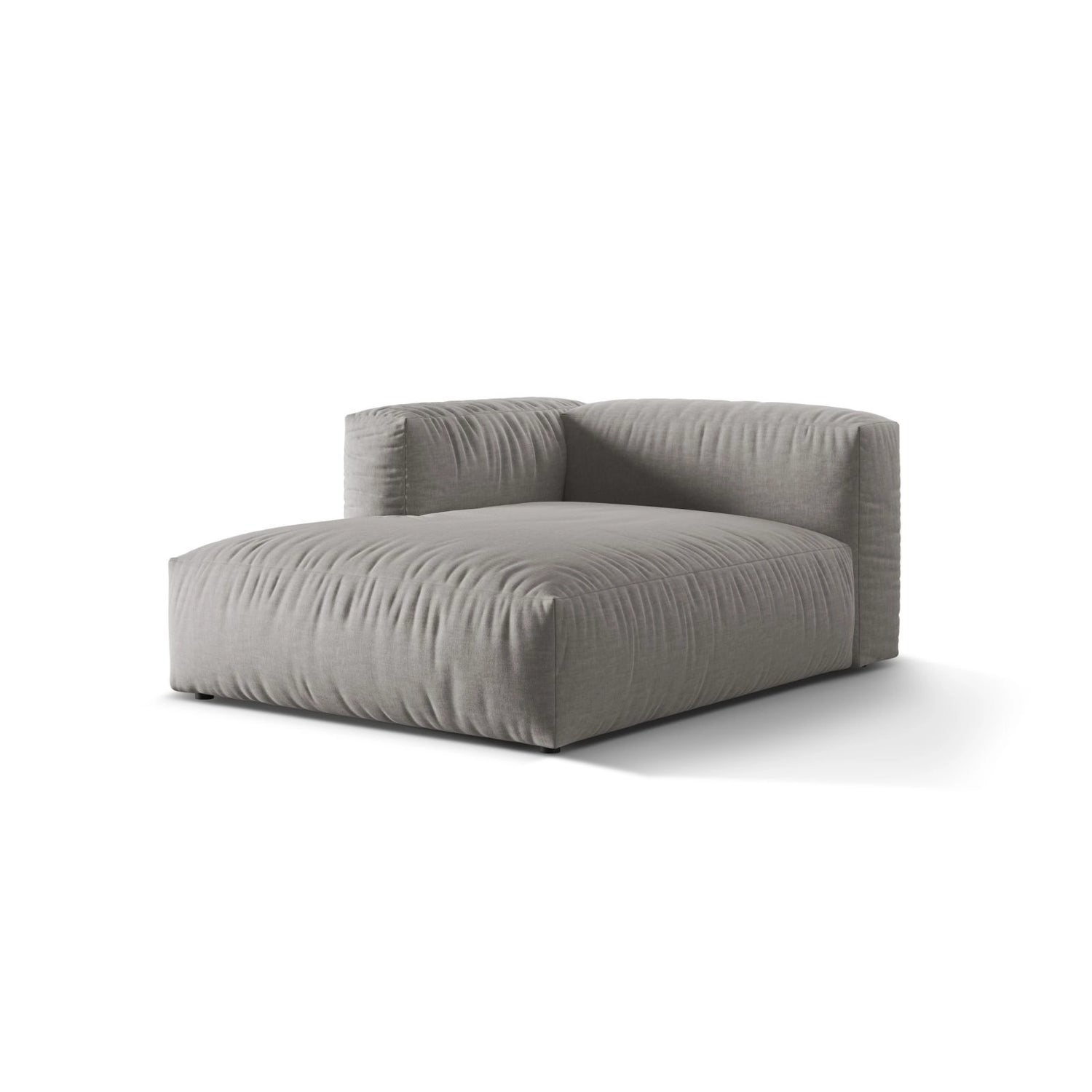 Martina Modulares Sofa Sitzelement, Linke Seite, aus Strukturierter Stoff in Hellgrau (Boston Light Grey), 176x120 cm von Micadoni – Bild 3