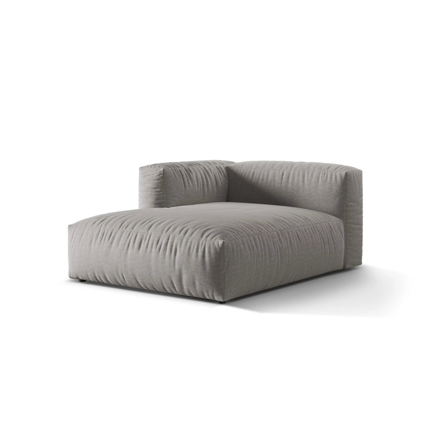 Martina Modulares Sofa Sitzelement, Linke Seite, aus Strukturierter Stoff in Hellgrau (Boston Light Grey), 176x120 cm von Micadoni – Bild 3