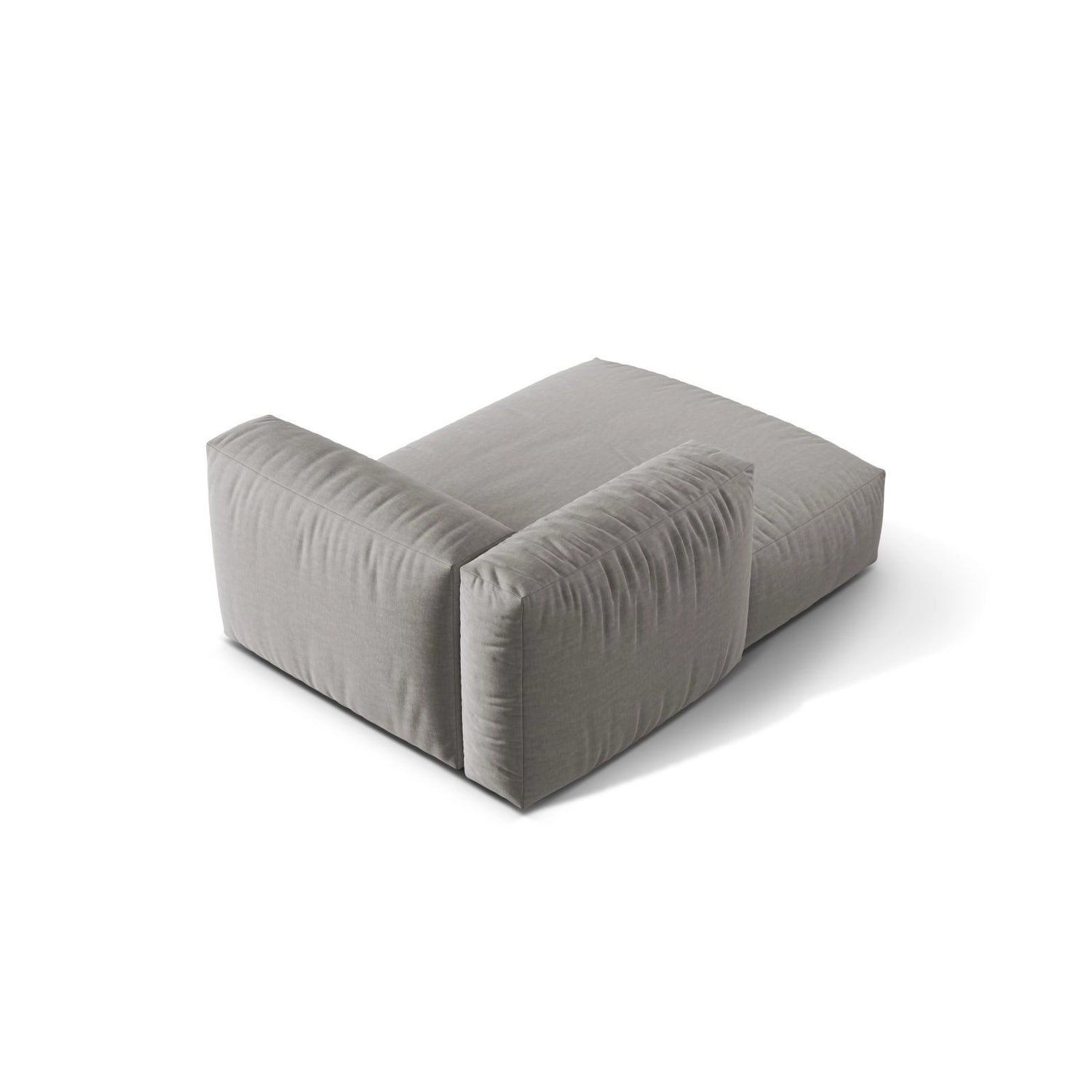 Martina Modulares Sofa Sitzelement, Linke Seite, aus Strukturierter Stoff in Hellgrau (Boston Light Grey), 176x120 cm von Micadoni – Bild 4