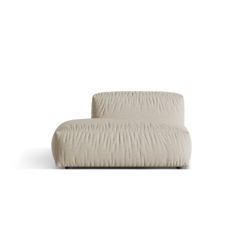 Martina Modulares Sofa Sitzelement, Linke Seite, aus Strukturierter Stoff in Leichtes Beige (Boston Toffee), 133x106 cm von Micadoni – Bild 1