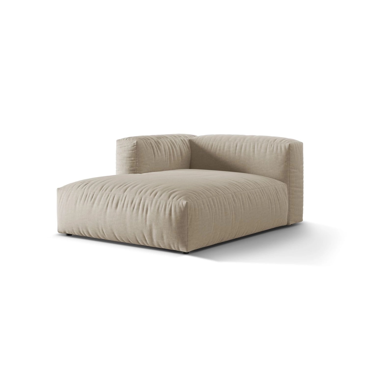 Martina Modulares Sofa Sitzelement, Linke Seite, aus Strukturierter Stoff in Leichtes Beige (Boston Toffee), 176x120 cm von Micadoni – Bild 3