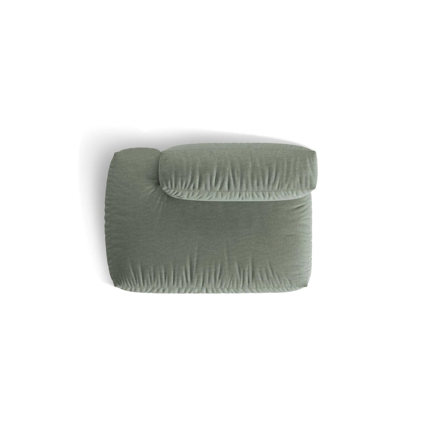 Martina Modulares Sofa Sitzelement, Linke Seite, aus Strukturierter Stoff in Moosgrün (Boston Water Green), 133x106 cm von Micadoni – Bild 5