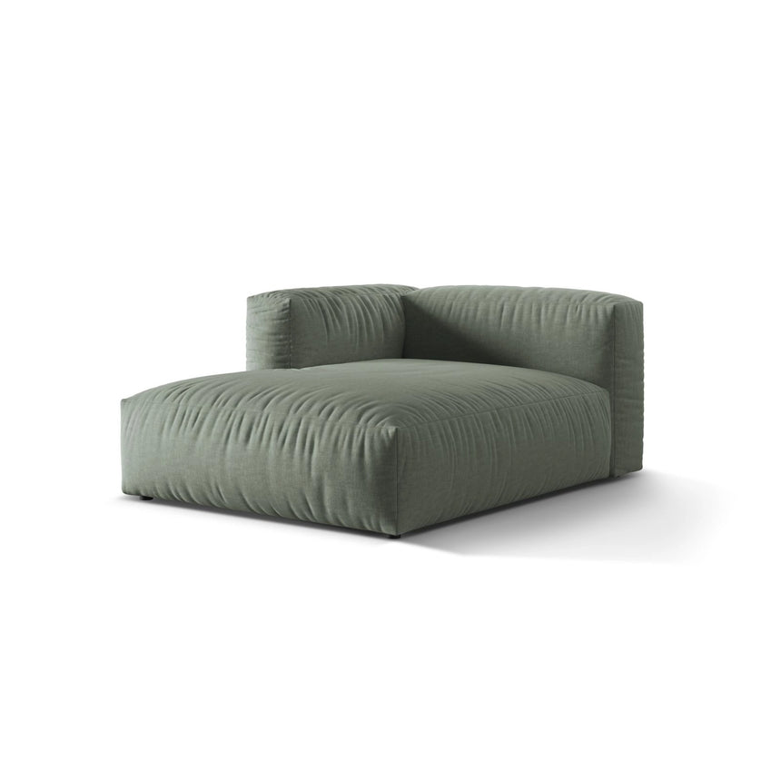 Martina Modulares Sofa Sitzelement, Linke Seite, aus Strukturierter Stoff in Moosgrün (Boston Water Green), 176x120 cm von Micadoni – Bild 3