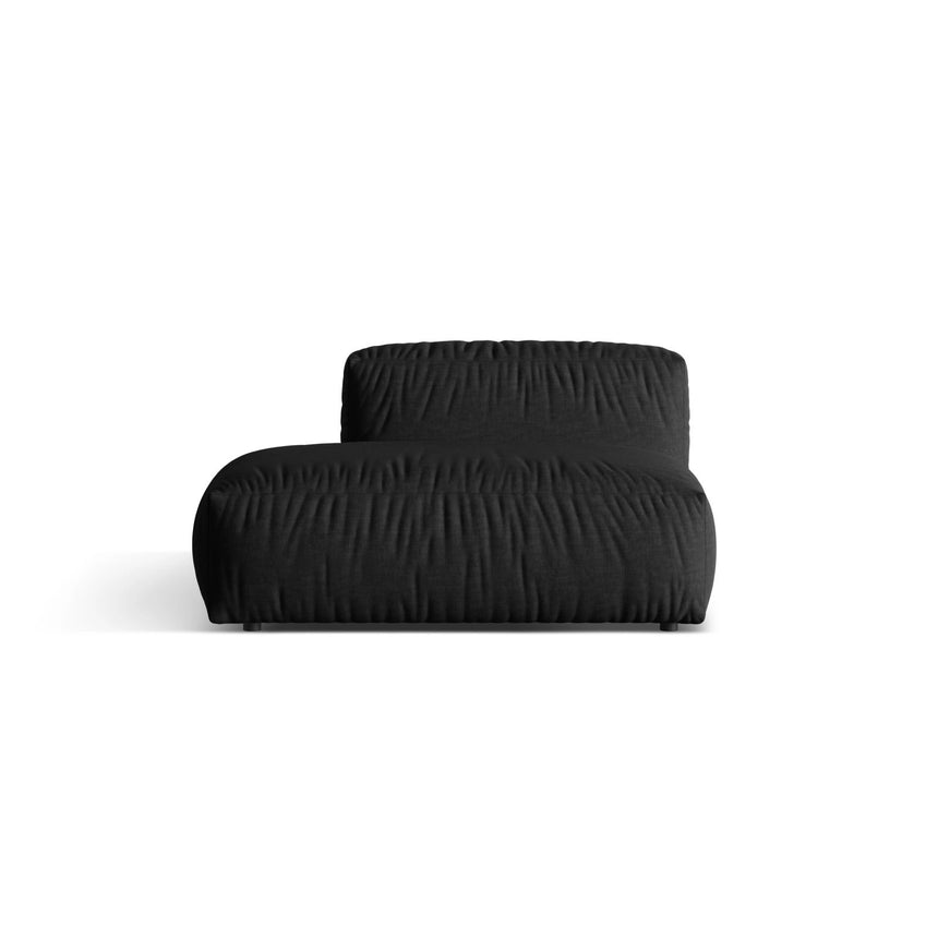 Martina Modulares Sofa Sitzelement, Linke Seite, aus Strukturierter Stoff in Schwarz (Boston Black), 133x106 cm von Micadoni – Bild 1