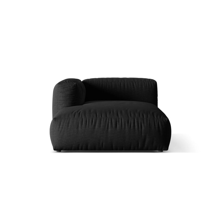 Martina Modulares Sofa Sitzelement, Linke Seite, aus Strukturierter Stoff in Schwarz (Boston Black), 176x120 cm von Micadoni – Bild 1
