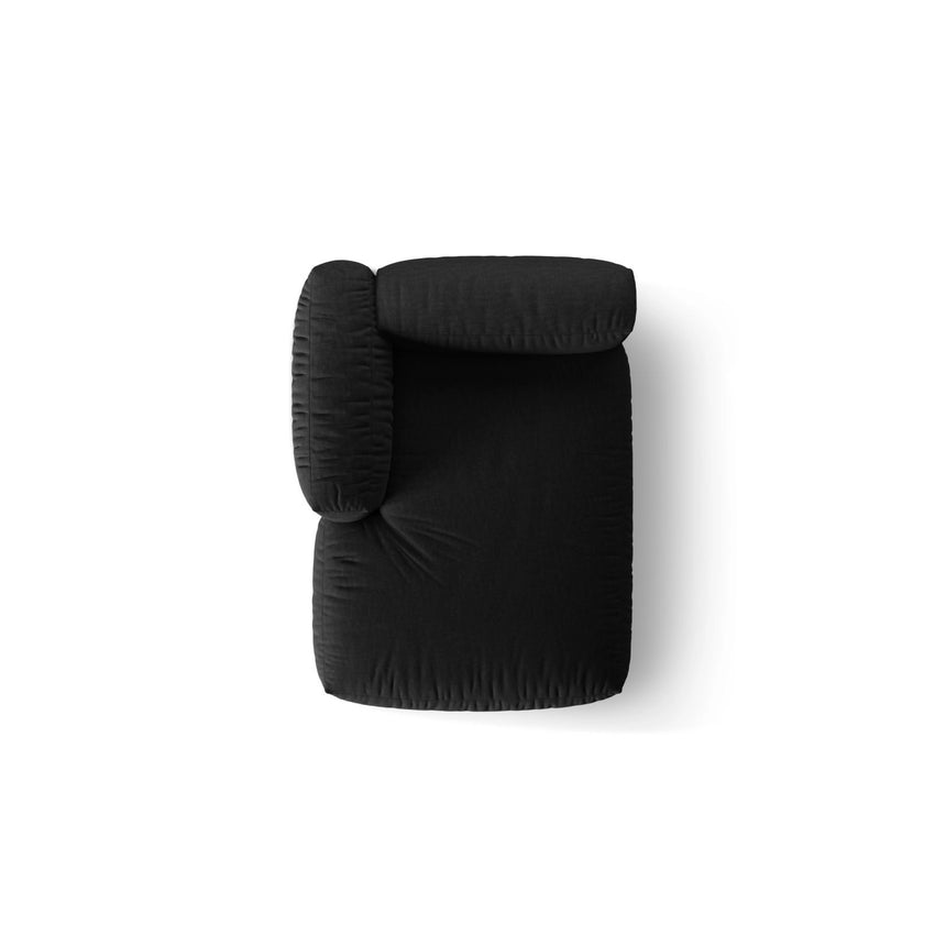 Martina Modulares Sofa Sitzelement, Linke Seite, aus Strukturierter Stoff in Schwarz (Boston Black), 176x120 cm von Micadoni – Bild 5