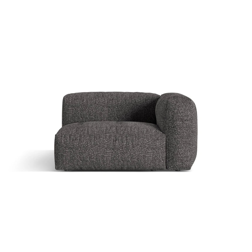 Martina Modulares Sofa Sitzelement, Rechte Seite, Sitztiefe 76 cm, aus Boucle in Anthrazit (Monet Anthracite), 120x106 cm von Micadoni – Bild 1