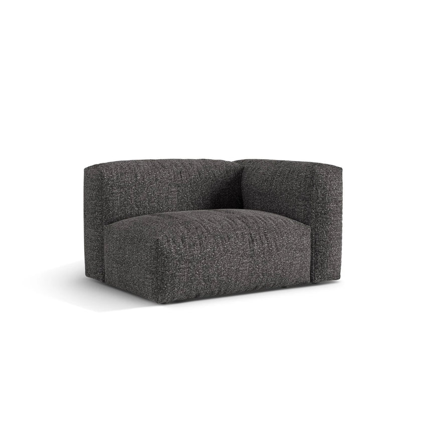 Martina Modulares Sofa Sitzelement, Rechte Seite, Sitztiefe 76 cm, aus Boucle in Anthrazit (Monet Anthracite), 120x106 cm von Micadoni – Bild 3