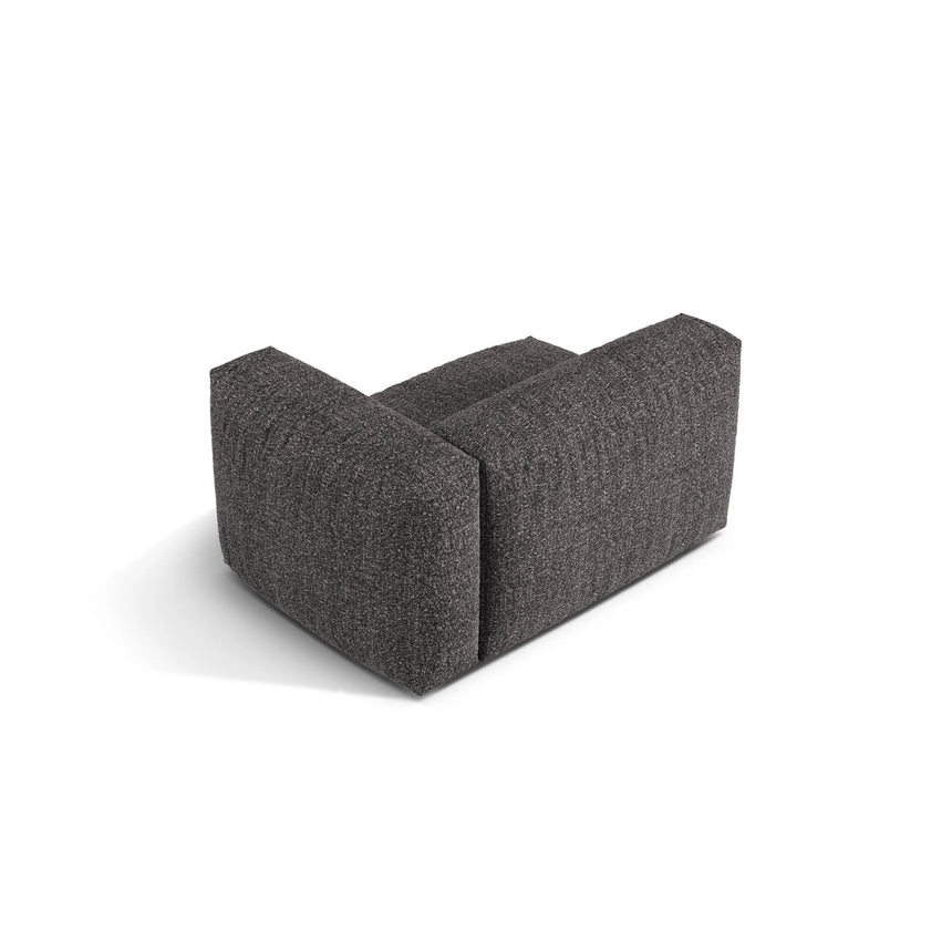 Martina Modulares Sofa Sitzelement, Rechte Seite, Sitztiefe 76 cm, aus Boucle in Anthrazit (Monet Anthracite), 120x106 cm von Micadoni – Bild 4