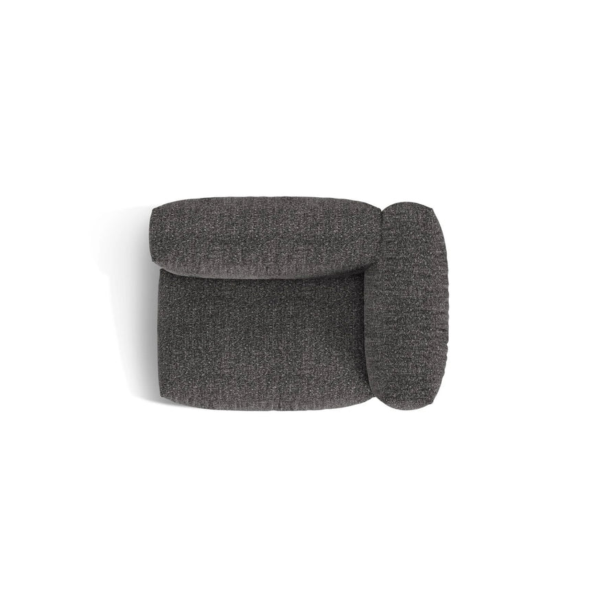Martina Modulares Sofa Sitzelement, Rechte Seite, Sitztiefe 76 cm, aus Boucle in Anthrazit (Monet Anthracite), 120x106 cm von Micadoni – Bild 5