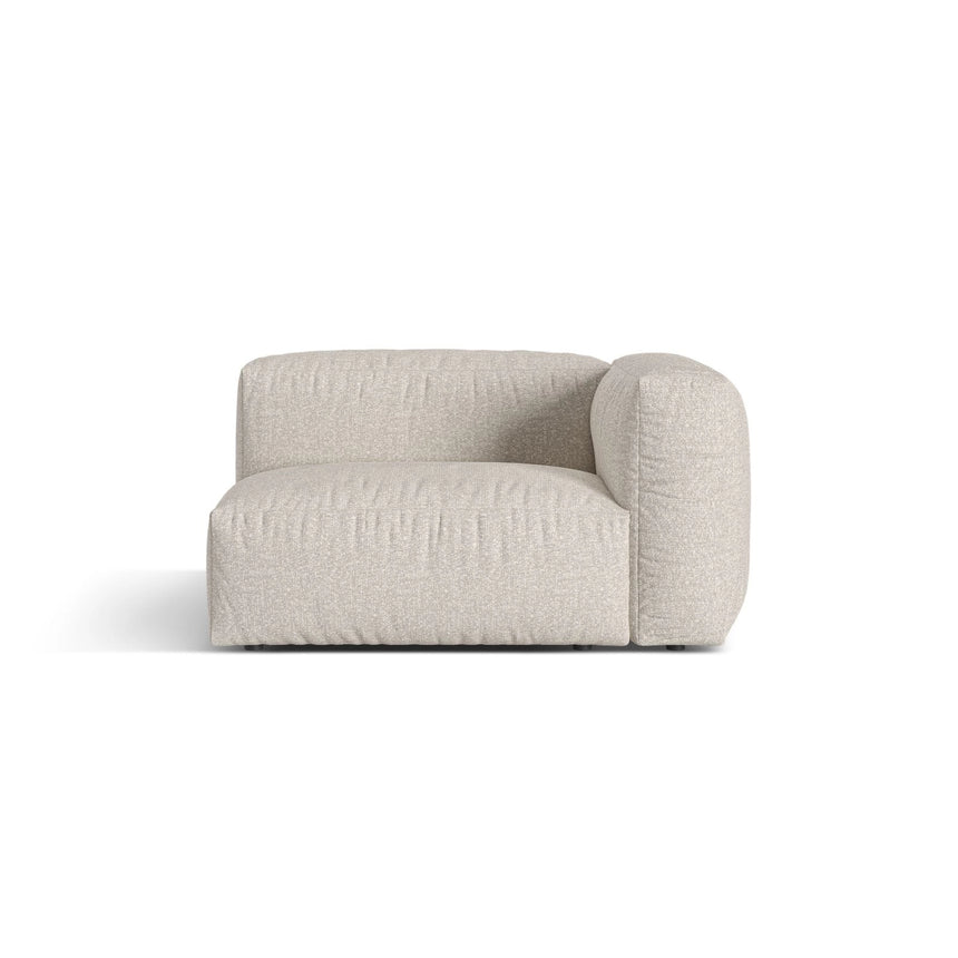 Martina Modulares Sofa Sitzelement, Rechte Seite, Sitztiefe 76 cm, aus Boucle in Beige (Monet Sand), 120x106 cm von Micadoni – Bild 1