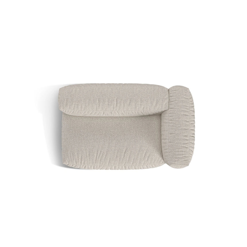Martina Modulares Sofa Sitzelement, Rechte Seite, Sitztiefe 76 cm, aus Boucle in Beige (Monet Sand), 160x106 cm von Micadoni – Bild 5