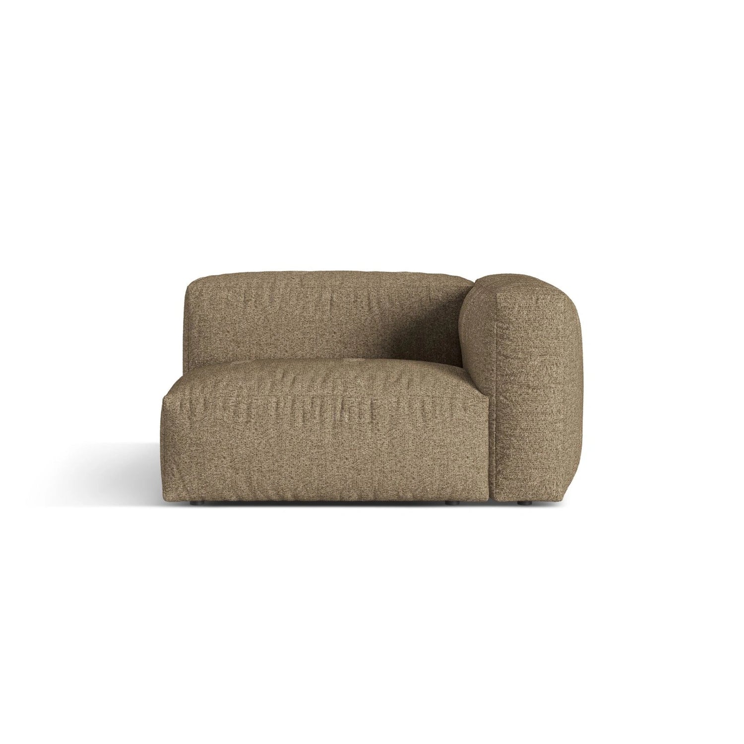 Martina Modulares Sofa Sitzelement, Rechte Seite, Sitztiefe 76 cm, aus Boucle in Cappuccino (Monet Cappucino), 120x106 cm von Micadoni – Bild 1