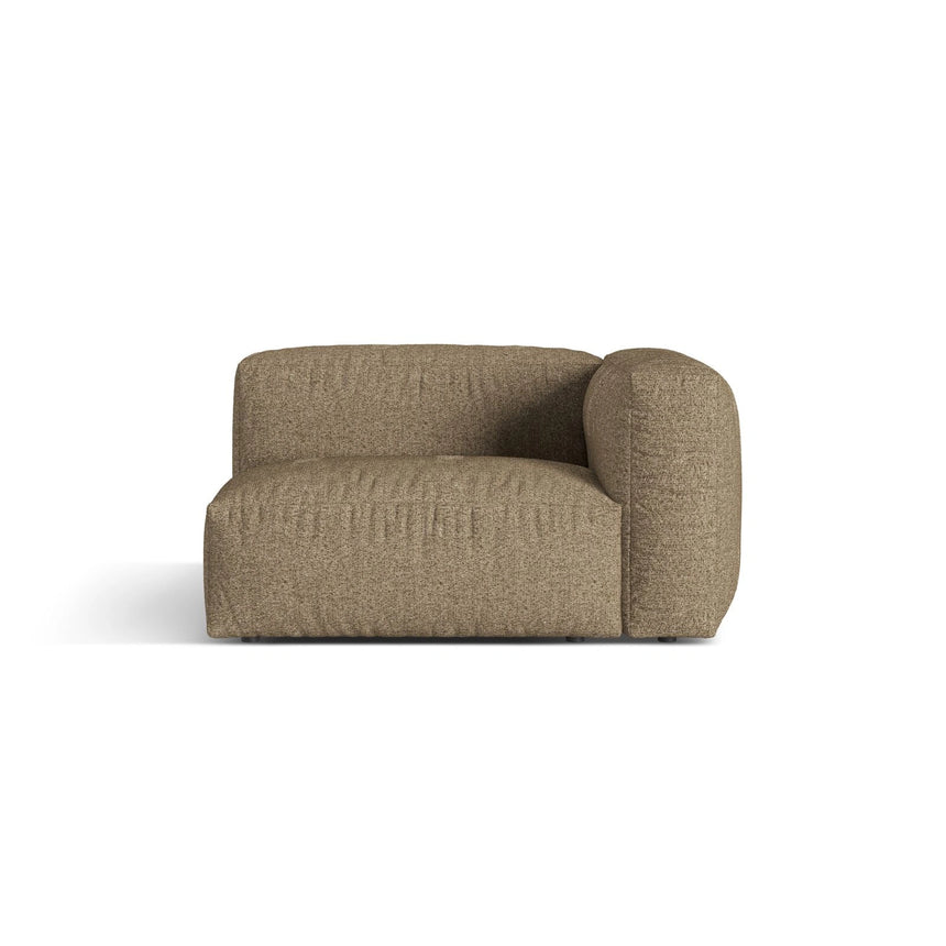 Martina Modulares Sofa Sitzelement, Rechte Seite, Sitztiefe 76 cm, aus Boucle in Cappuccino (Monet Cappucino), 120x106 cm von Micadoni – Bild 1