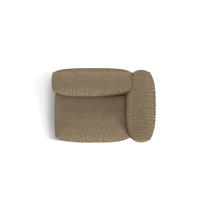 Martina Modulares Sofa Sitzelement, Rechte Seite, Sitztiefe 76 cm, aus Boucle in Cappuccino (Monet Cappucino), 120x106 cm von Micadoni – Bild 5