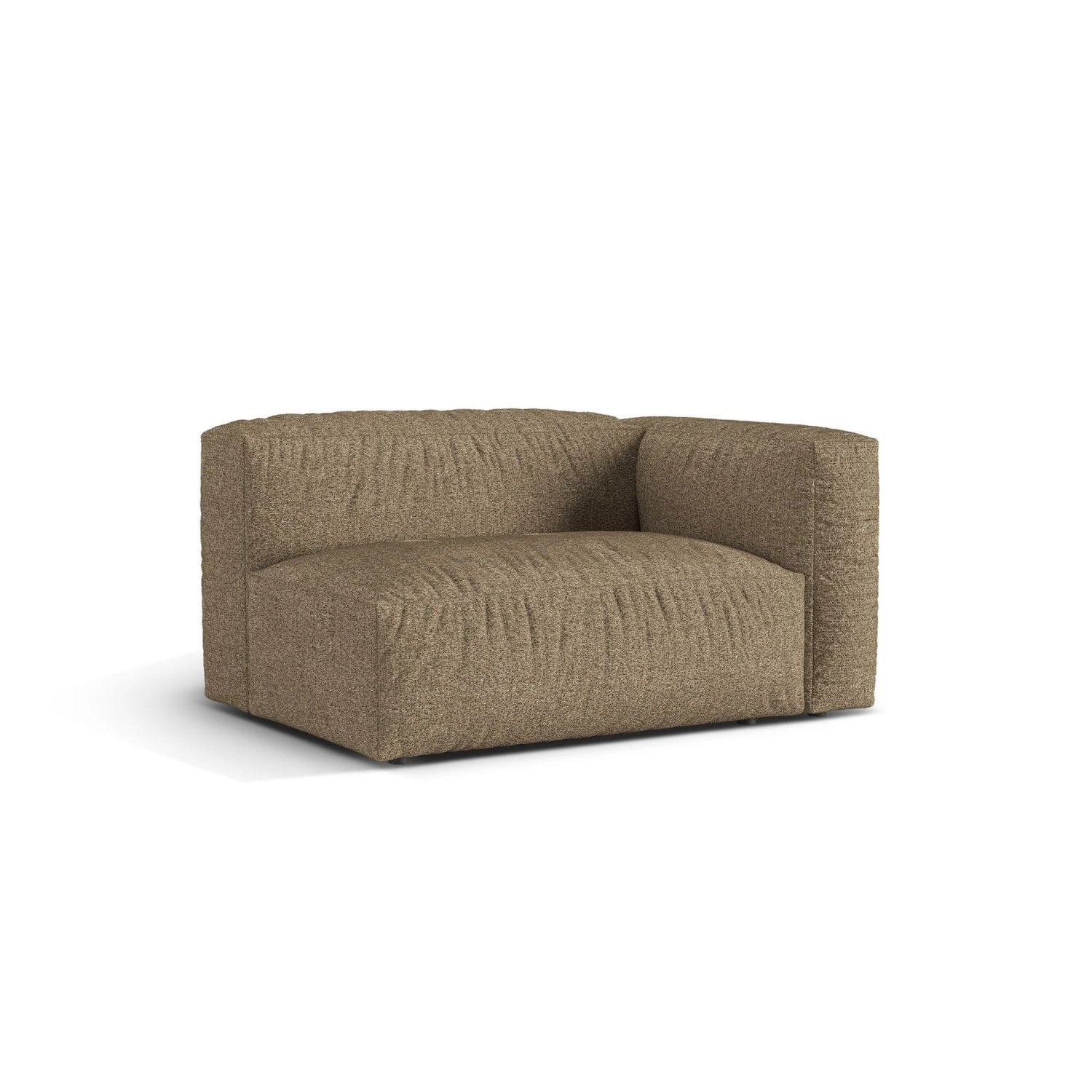 Martina Modulares Sofa Sitzelement, Rechte Seite, Sitztiefe 76 cm, aus Boucle in Cappuccino (Monet Cappucino), 160x106 cm von Micadoni – Bild 3