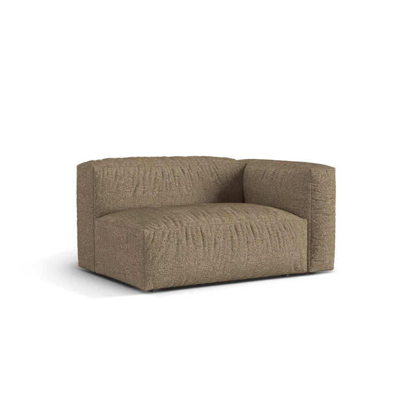 Martina Modulares Sofa Sitzelement, Rechte Seite, Sitztiefe 76 cm, aus Boucle in Cappuccino (Monet Cappucino), 160x106 cm von Micadoni – Bild 3