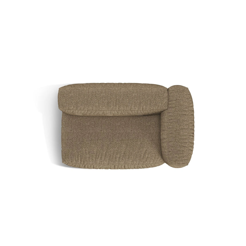 Martina Modulares Sofa Sitzelement, Rechte Seite, Sitztiefe 76 cm, aus Boucle in Cappuccino (Monet Cappucino), 160x106 cm von Micadoni – Bild 5